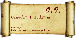 Ozsvárt Ivána névjegykártya